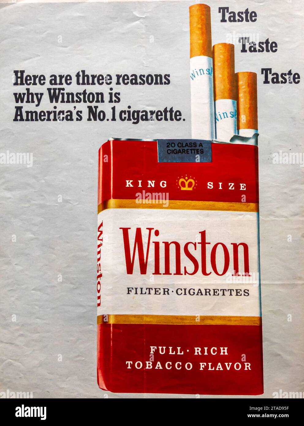 1968 Winston Red Filter Zigaretten Werbespot Stockfoto