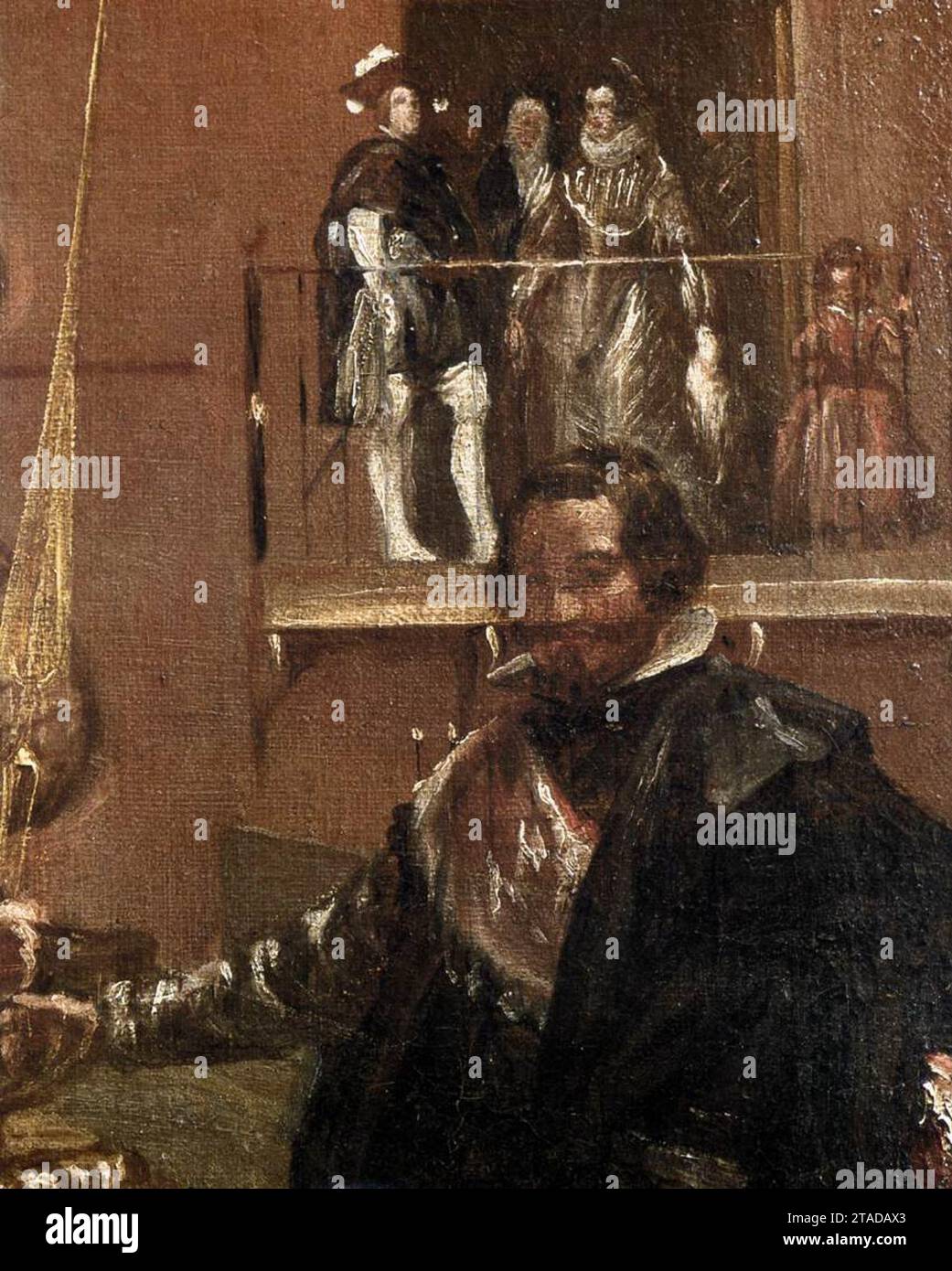 Prinz Baltasar Carlos mit dem Grafen-Herzog von Olivares an den Königlichen Mews (Detail) um 1636 von Diego Rodriguez de Silva y Velazquez Stockfoto