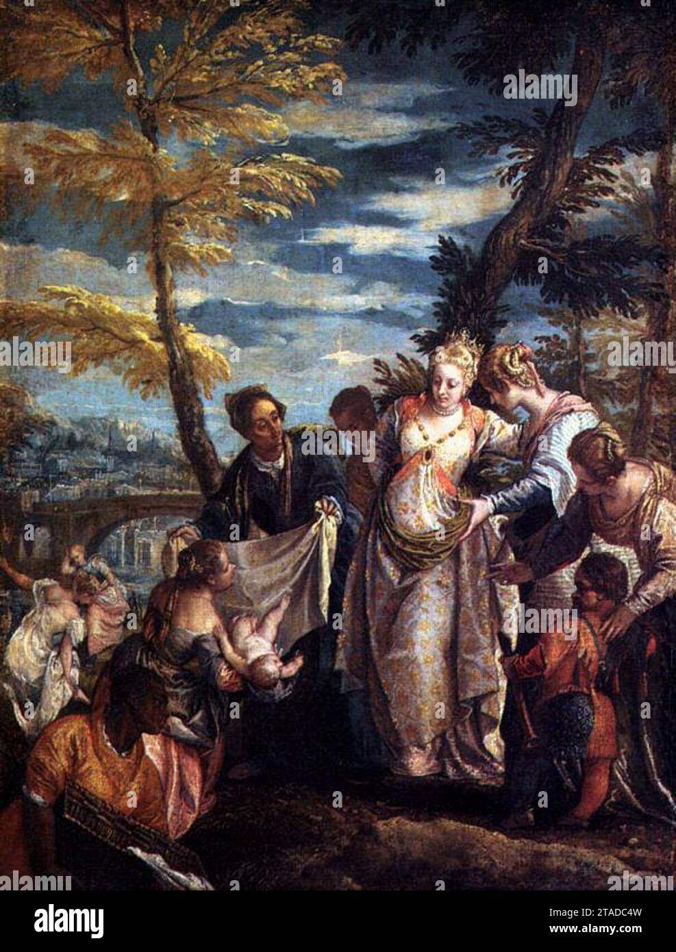 Der Befund von Moses um 1570-75 durch Paolo Veronese Stockfoto