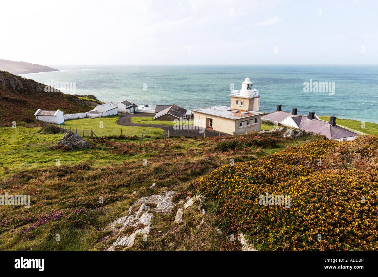 Bull Point Leuchtturm Mortehoe, North Devon, Großbritannien, England, Bull Point Leuchtturm, Mortehoe, Leuchtturm, Leuchttürme, Devon, Devon Coast, Stockfoto