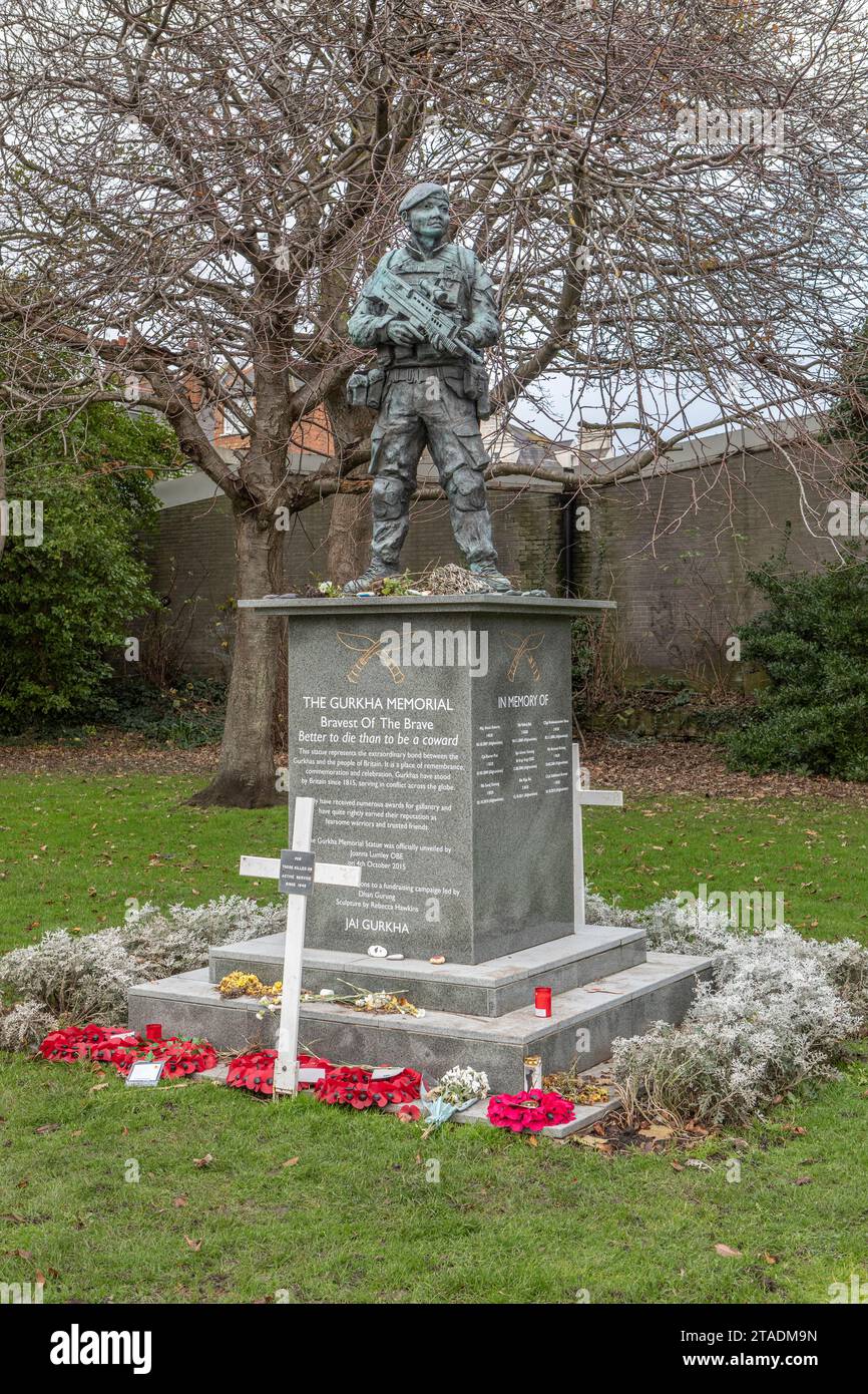 Das Gurkha Memorial in Folkestone's Garden of Remembrance Stockfoto