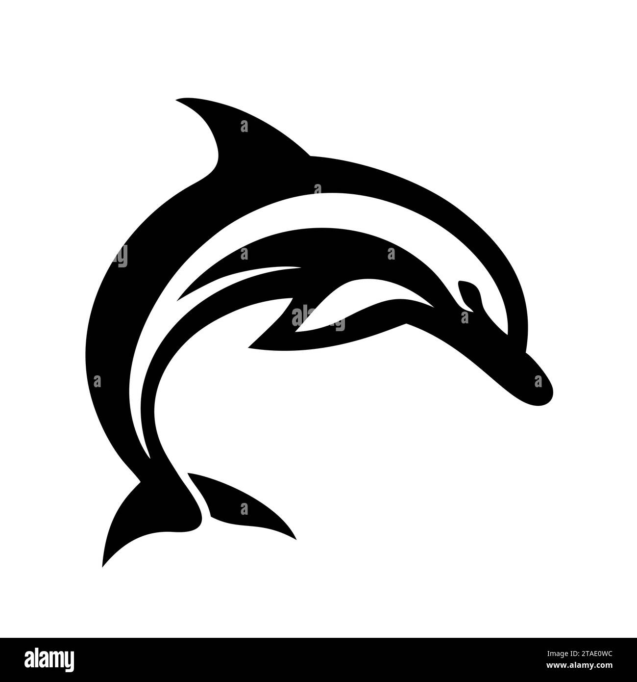 Dolphin-Symbol. Meeressäuger, Meerestiere. Vektorabbildung. Stock Vektor