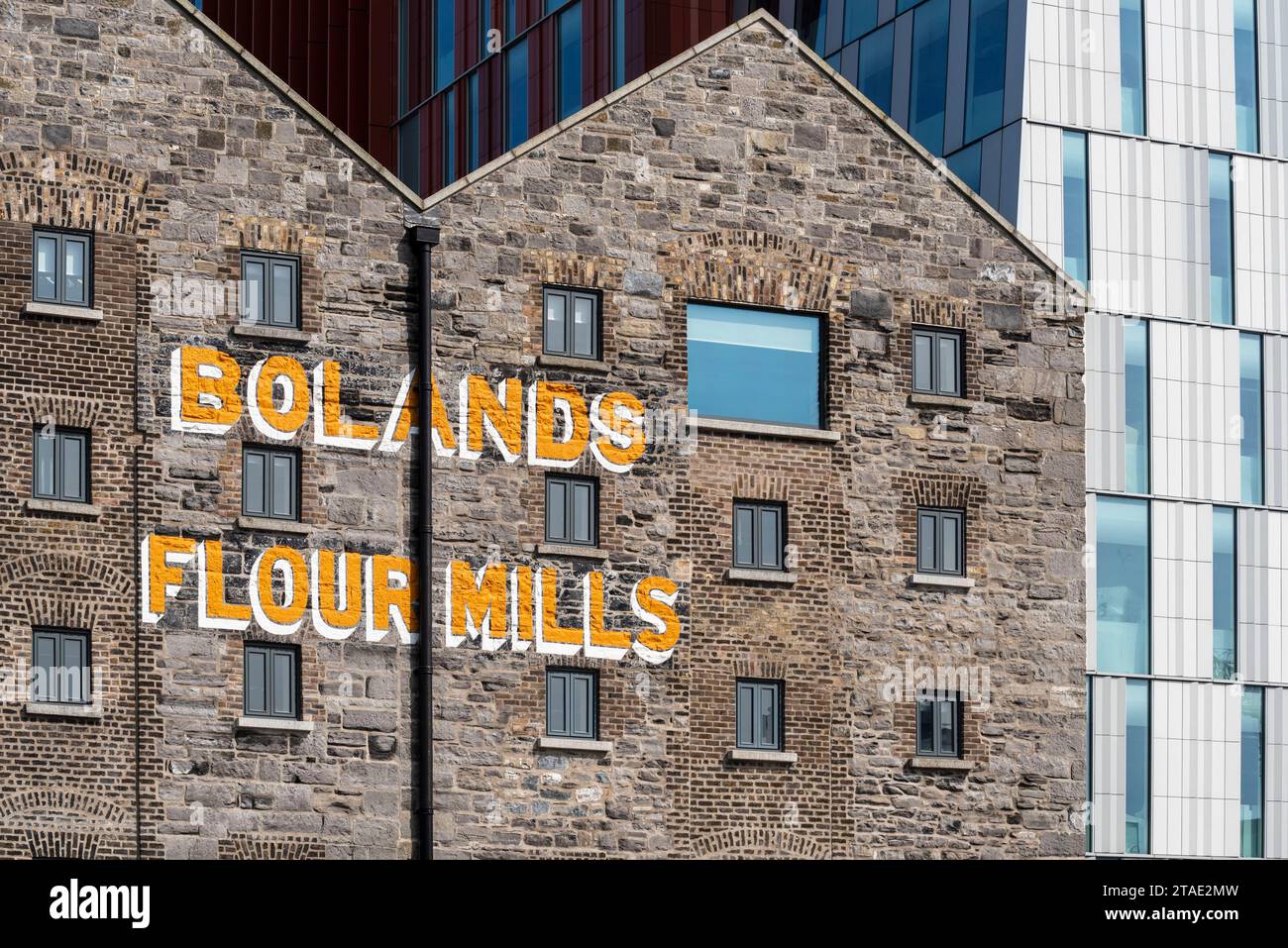 Republik Irland, County Dublin, Docks District, Grand Canal, Bollands Mills Stockfoto