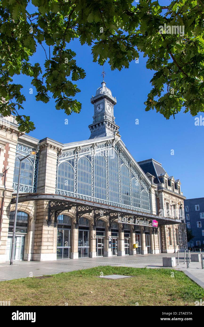 Frankreich, Nord, Roubaix, Bahnhof (1888), entworfen vom Architekten Sidney Dunnet Stockfoto