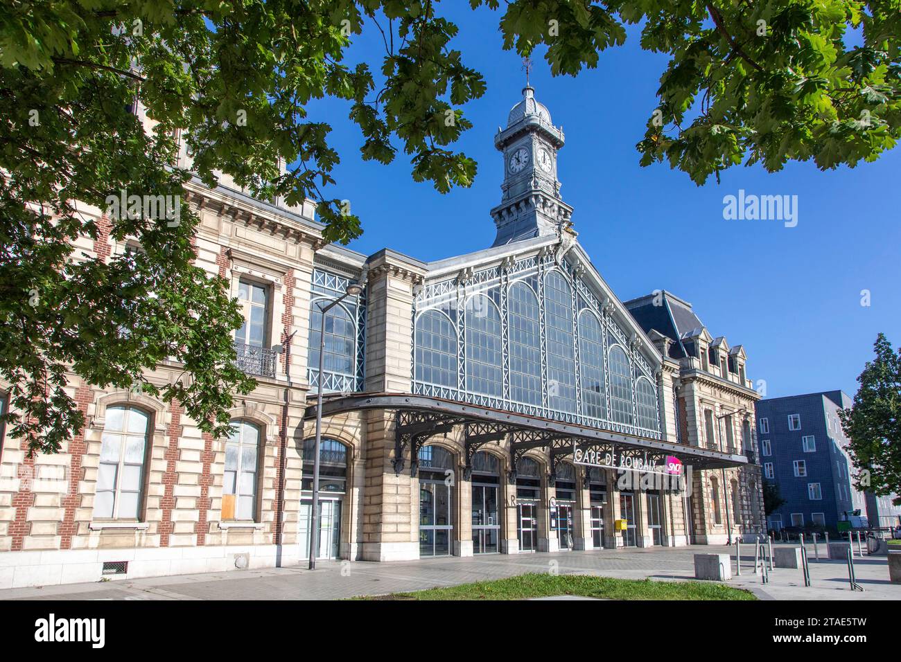 Frankreich, Nord, Roubaix, Bahnhof (1888), entworfen vom Architekten Sidney Dunnet Stockfoto