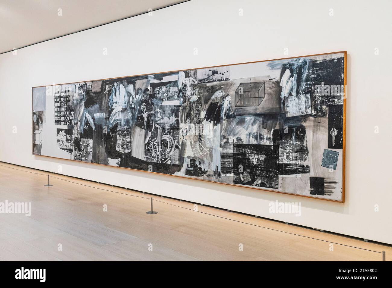 Spanien, Baskenland, Bilbao, die größte Stadt der autonomen Gemeinschaft des Baskenlandes und des Nordens der Iberischen Halbinsel. Das Guggenheim Museum in Bilbao ist ein Museum für moderne und zeitgenössische Kunst, entworfen von Frank Gehry. Robert Rauschenberg, Barge (1962–63) Stockfoto
