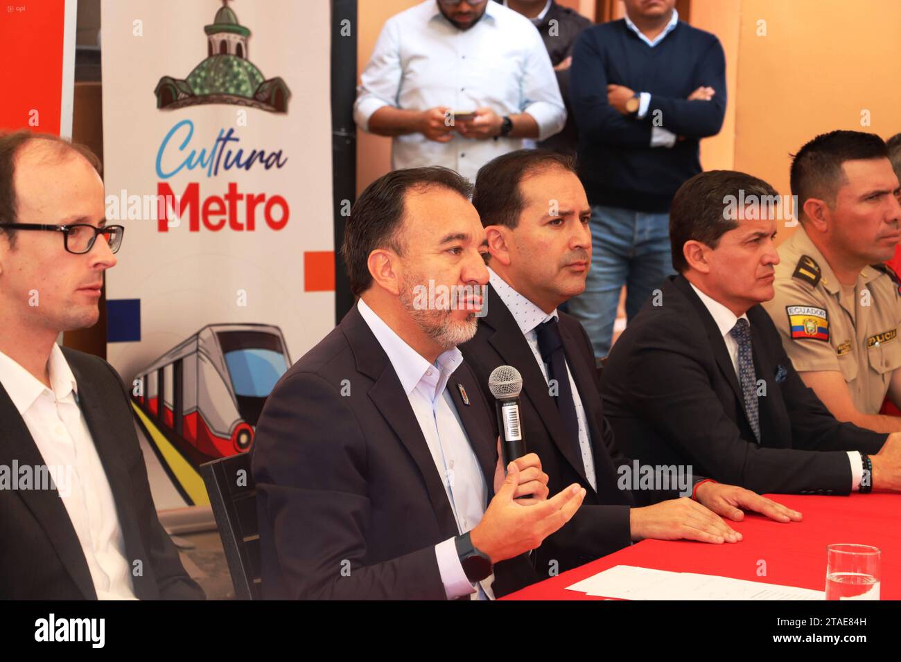 RUEDA-PRENSA-INICIO-OPRACIONES-METRO-QUITO QUITO, jueves 30 de noviembre del 2023 Alcalde Pabel Munoz, en rueda de prensa para explizar sobre el inicio de operaciones comerciales del Metro de Quito. Fotos:Rolando Enriquez/API Quito Pichincha Ecuador SOI-RUEDA-PRENSA-INICIO-OPRACIONES-METRO-QUITO-a4956f780f70ba956955a943650267d2 *** PRESSEKONFERENZ 30 2023 Stockfoto