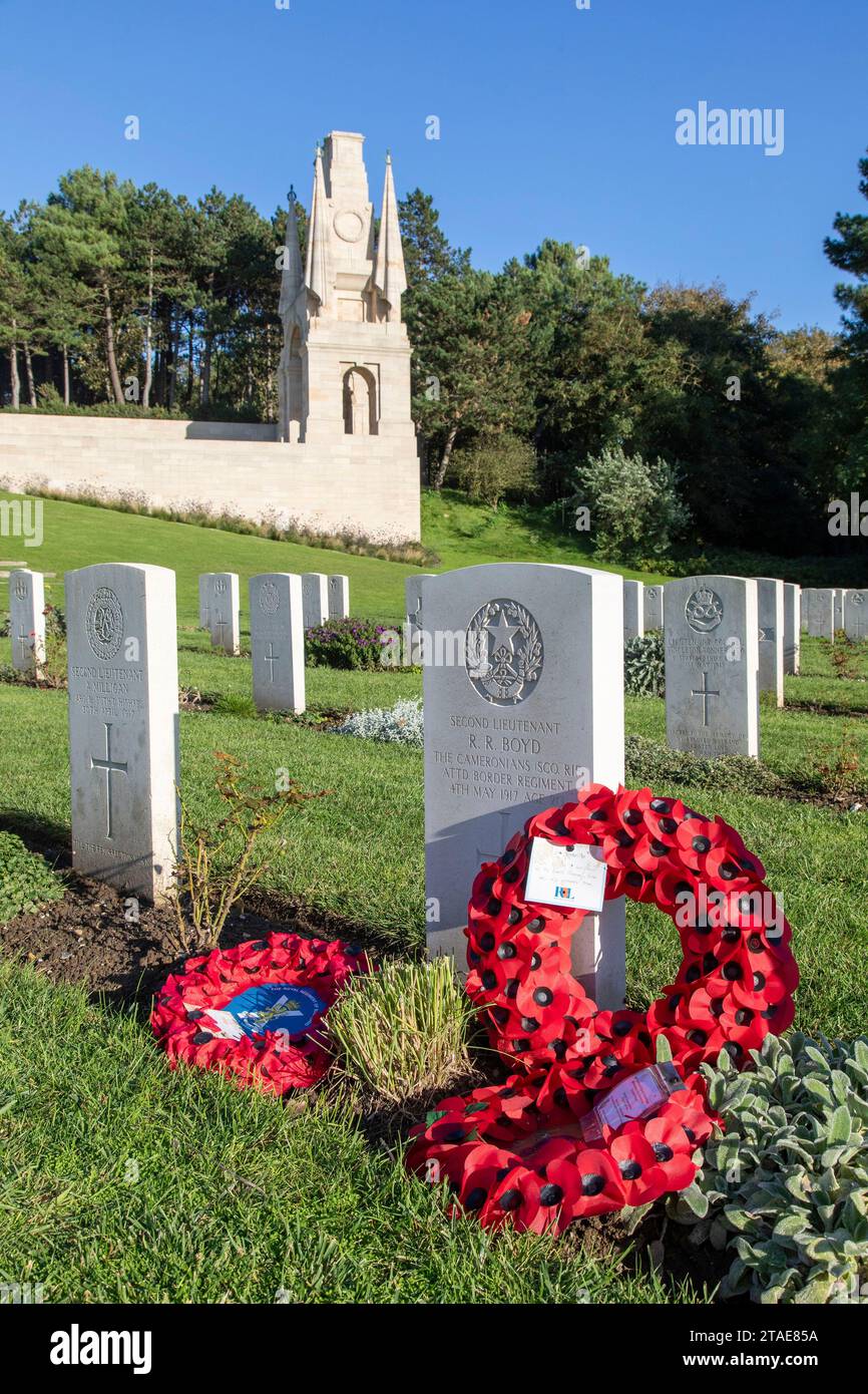 Frankreich, Pas de Calais, Etaples sur mer, britischer Militärfriedhof aus dem Ersten Weltkrieg Stockfoto