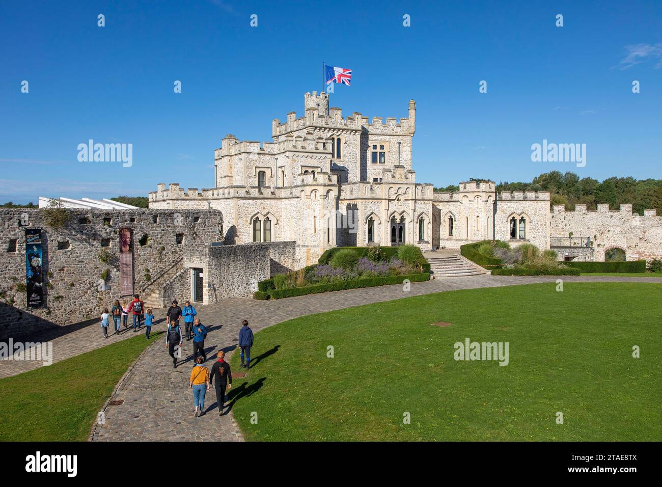 Frankreich, Pas de Calais, Condette, Schloss Hardelot, Herrenhaus im Tudor-Stil aus dem frühen 20. Jahrhundert, erbaut auf den Fundamenten einer Burg Stockfoto