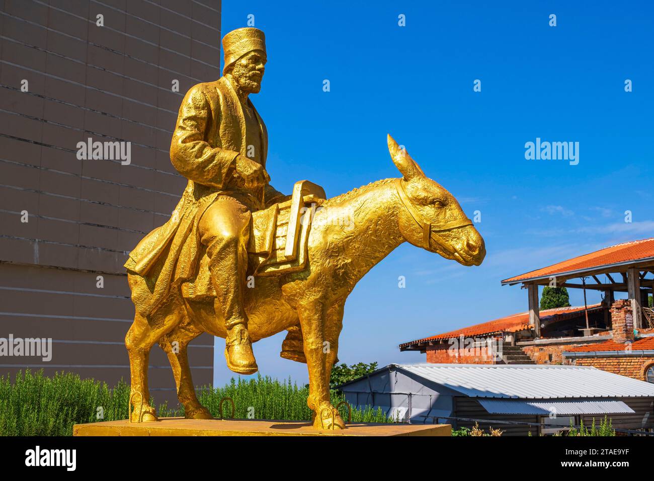 Albanien, Provinz Durres, Kruje, Statue eines Bektashi-Derwischs Stockfoto