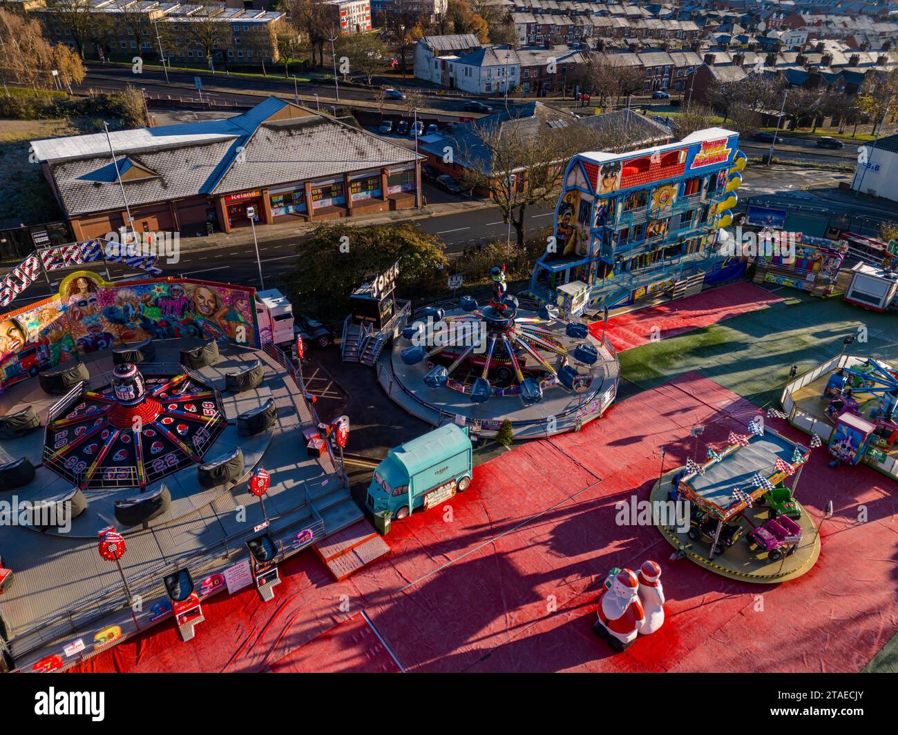 Stoke on Trent, Winter Wonderland Aerial Drone Birdseye View DJI Mini 4 Pro, Top-Qualität Stockfoto