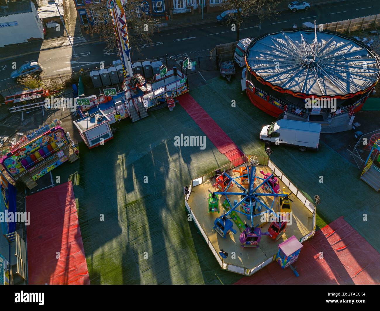 Stoke on Trent, Winter Wonderland Aerial Drone Birdseye View DJI Mini 4 Pro, Top-Qualität Stockfoto