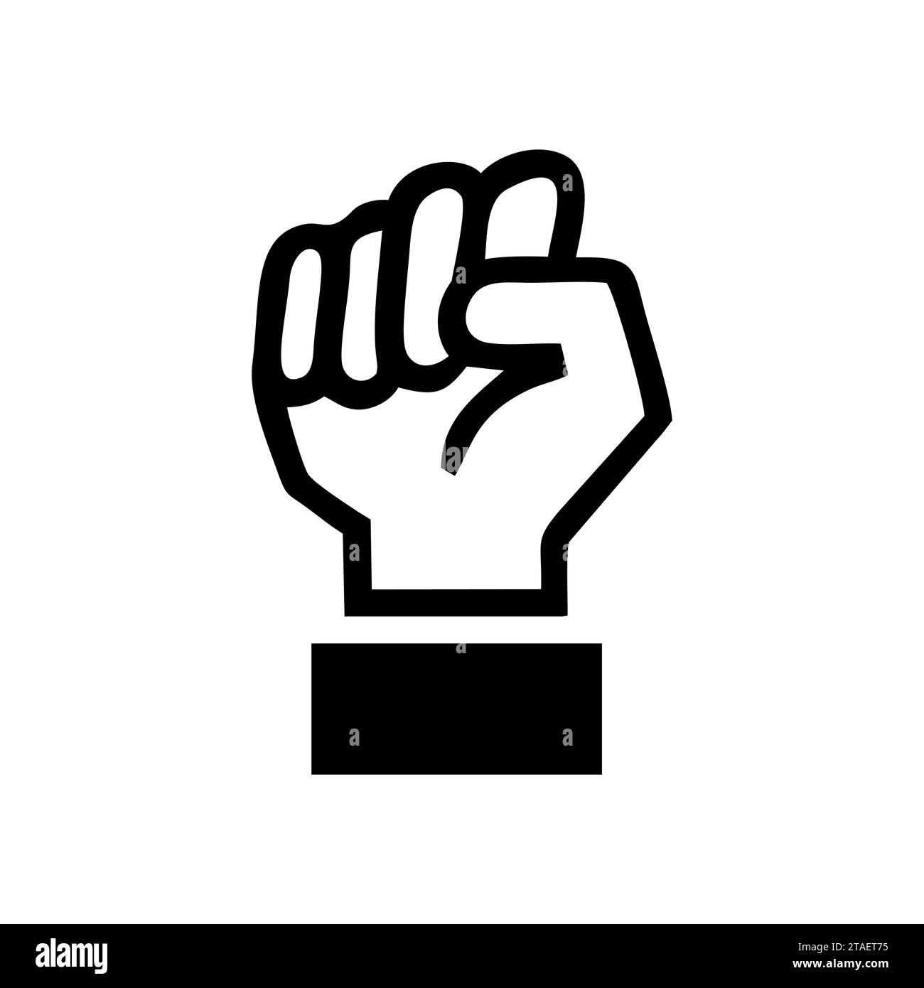 Symbol für Sieg, Stärke und Solidarität. Empowerment, Mut, stark, Machtkonzept. Menschliche Hand in die Luft. Vektorabbildung. Stock Vektor