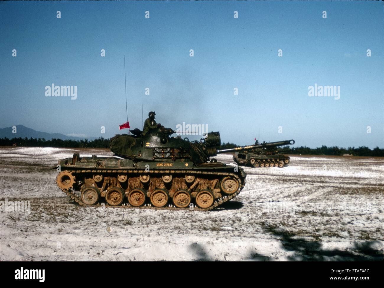 USMC United States Marine Corps Main Battle Tank (MBT) M48 Patton - Vietnamkrieg Stockfoto