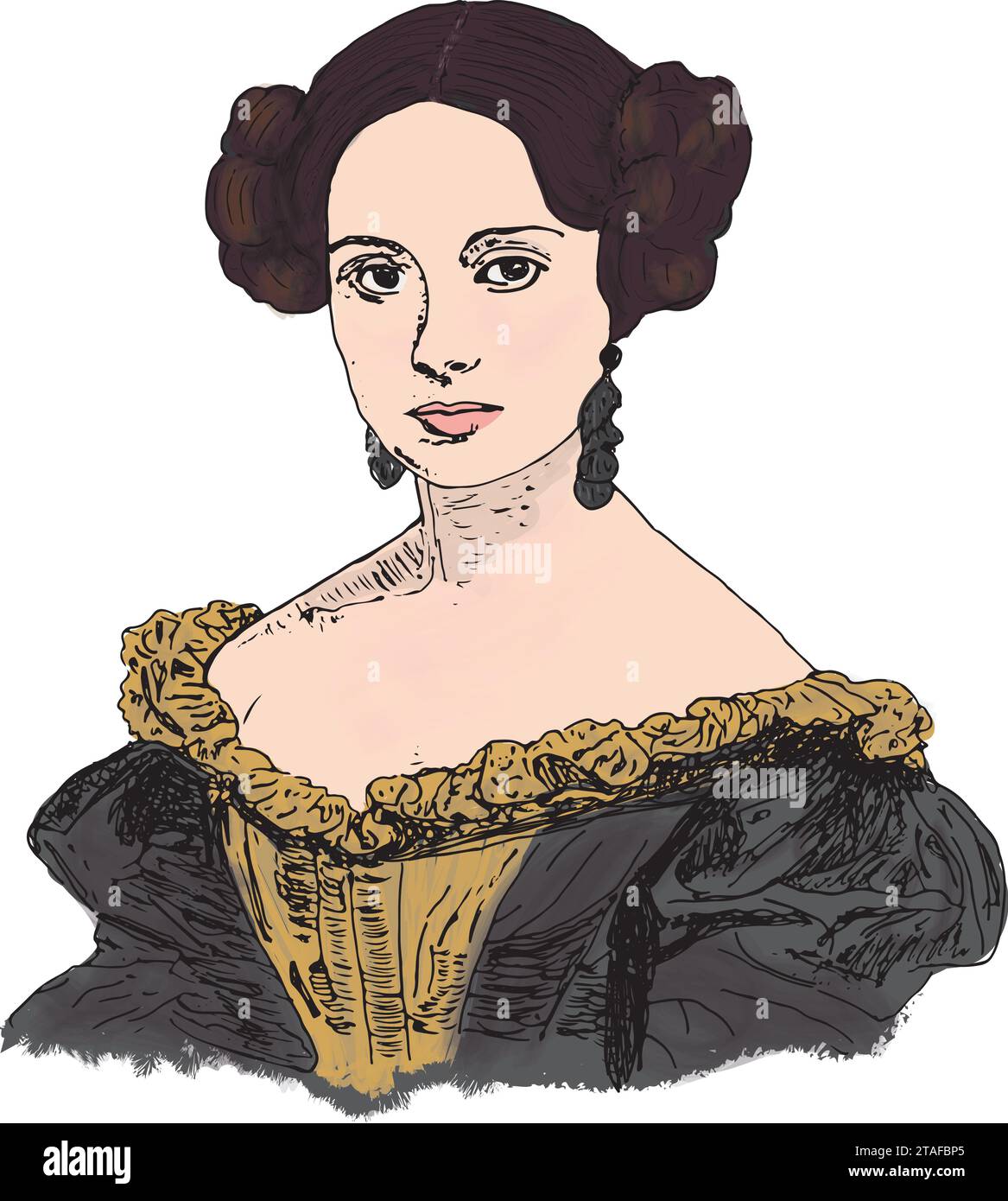 Illustration von Ada Lovelace, Tochter von Lord Byron und Mathematiker, Informatik, Ada Lovelace Month Stock Vektor