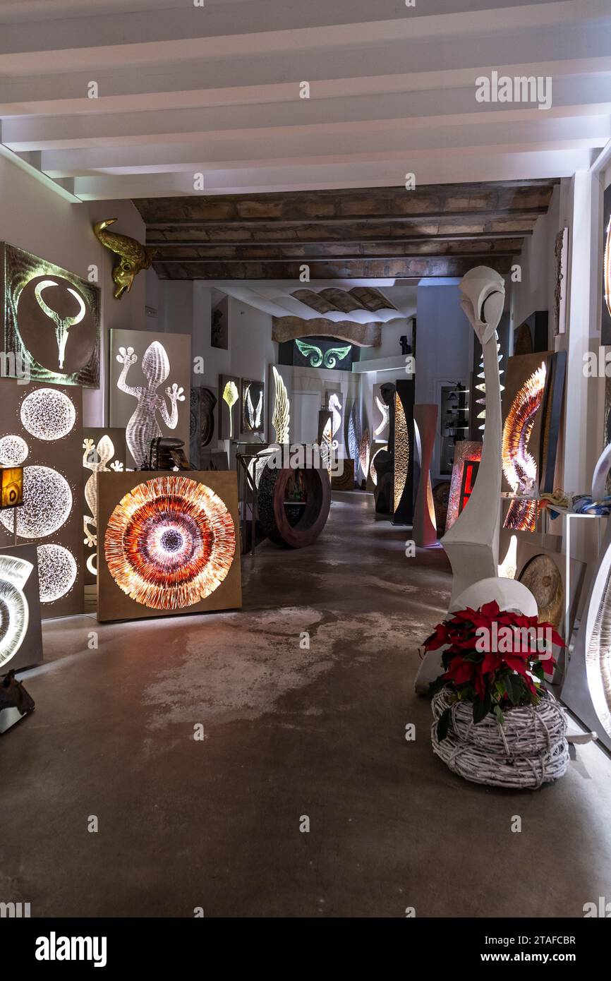 Kyra Innenbeleuchtung Installationen shop in Palma, Mallorca, Spanien Stockfoto