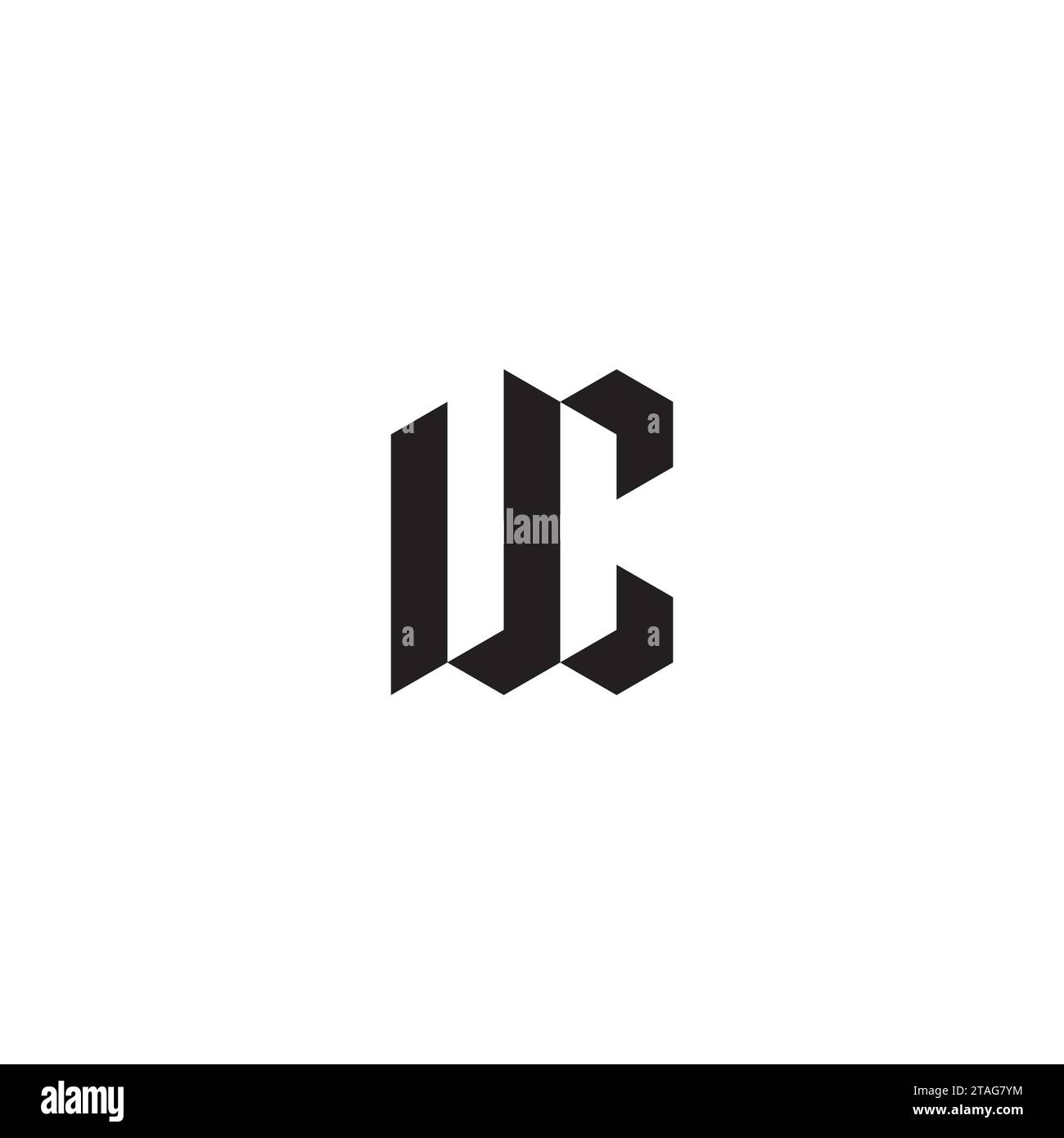 Die ersten UC-Logobuchstaben in hochwertigem, professionellem Design, die auf allen Druckmedien gut gedruckt werden Stock Vektor