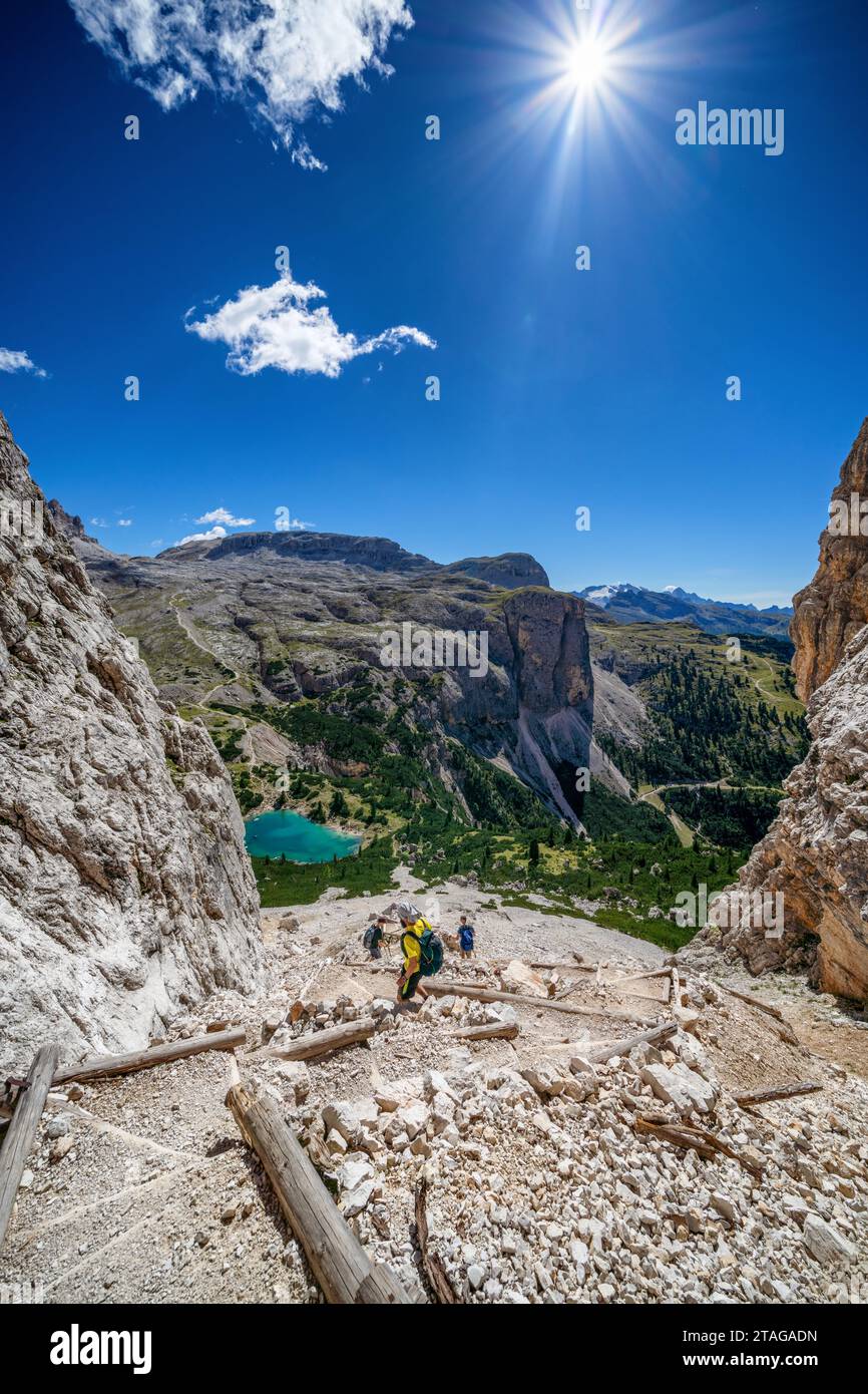 Wandern auf Alta über 1 Route, Badia, Italien Stockfoto