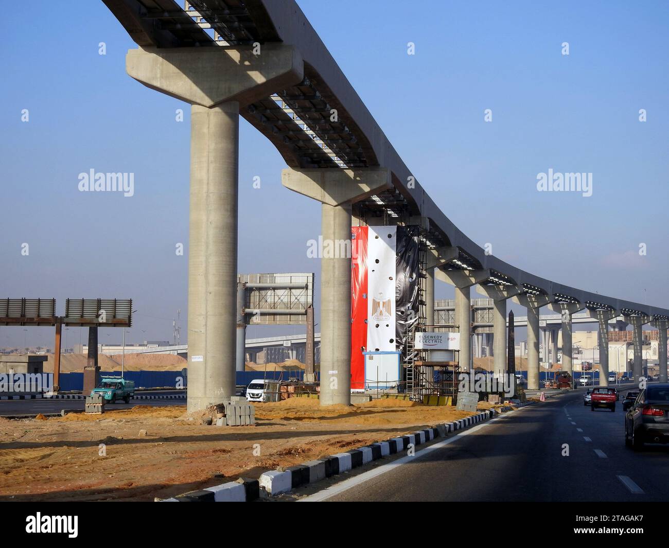 Kairo, Ägypten, 7. Oktober 2023 Kairoer MonorailGelände, das von der