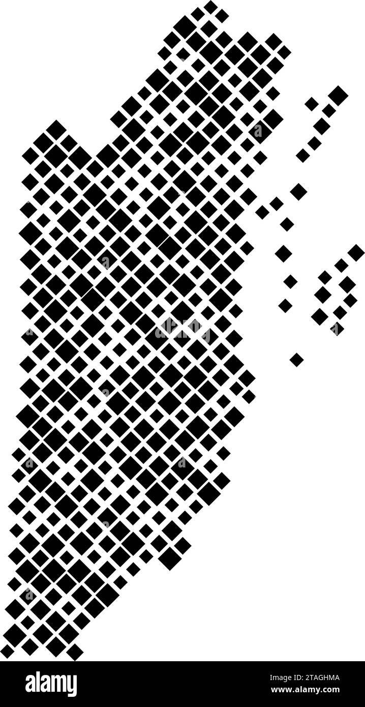 Belize-Karte aus Muster von schwarzen Rauten unterschiedlicher Größe. Vektorabbildung. Stock Vektor