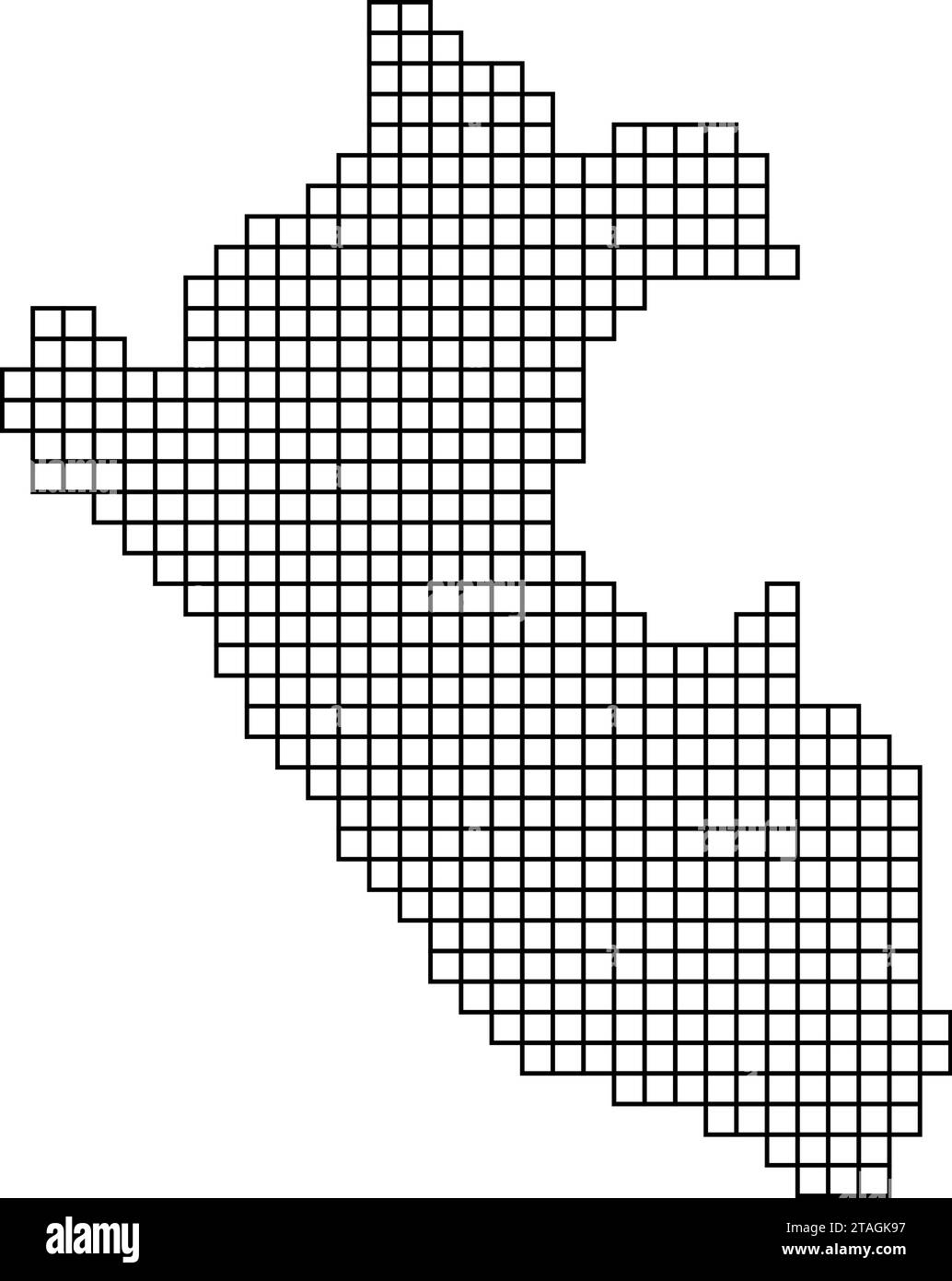 Peru Karte Silhouette von schwarzen Muster Mosaikstruktur von Quadraten. Vektorabbildung. Stock Vektor