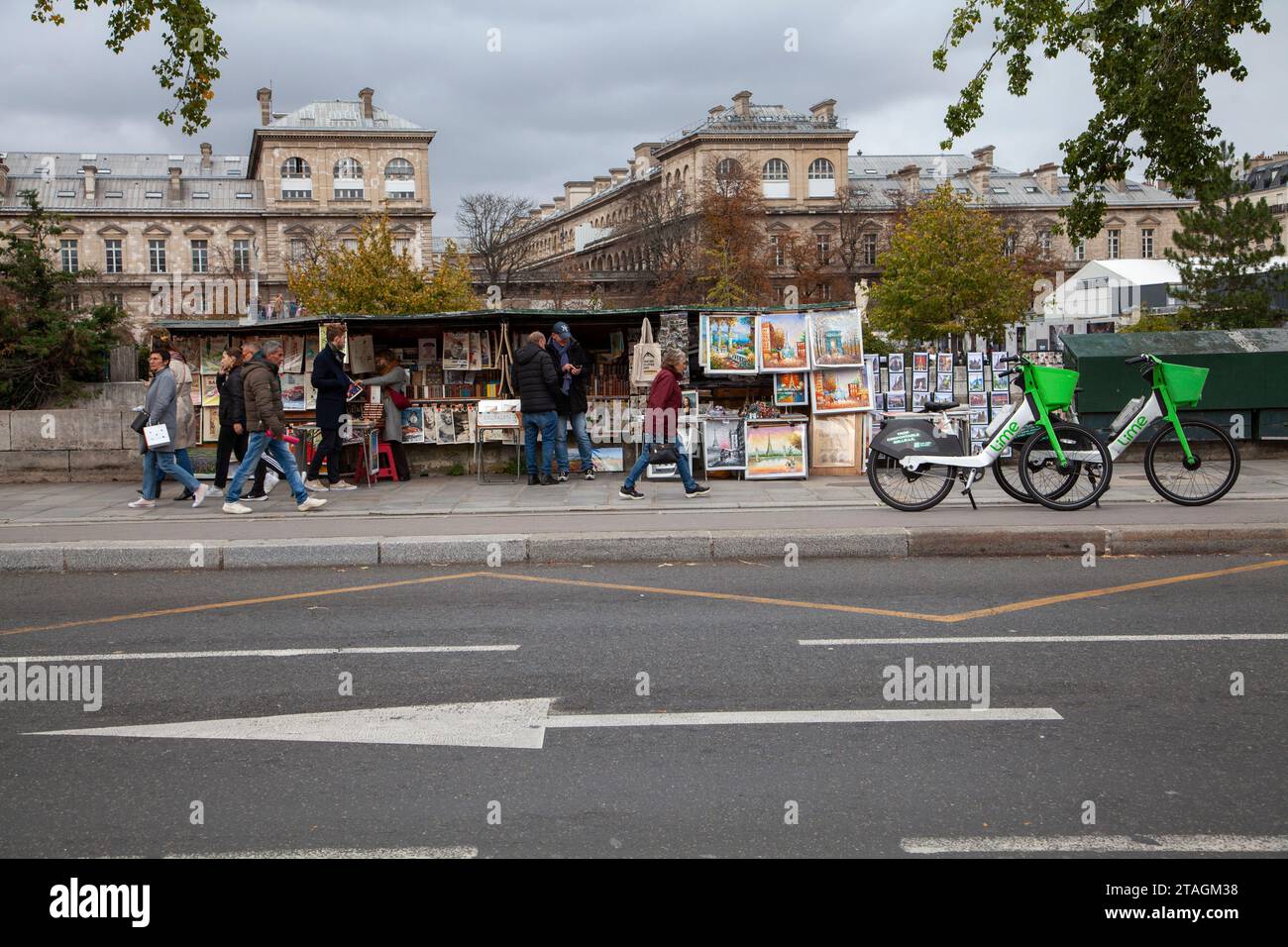 Second-Hand-Buchhandlungen am seine-Damm, Paris, Frankreich. Stockfoto