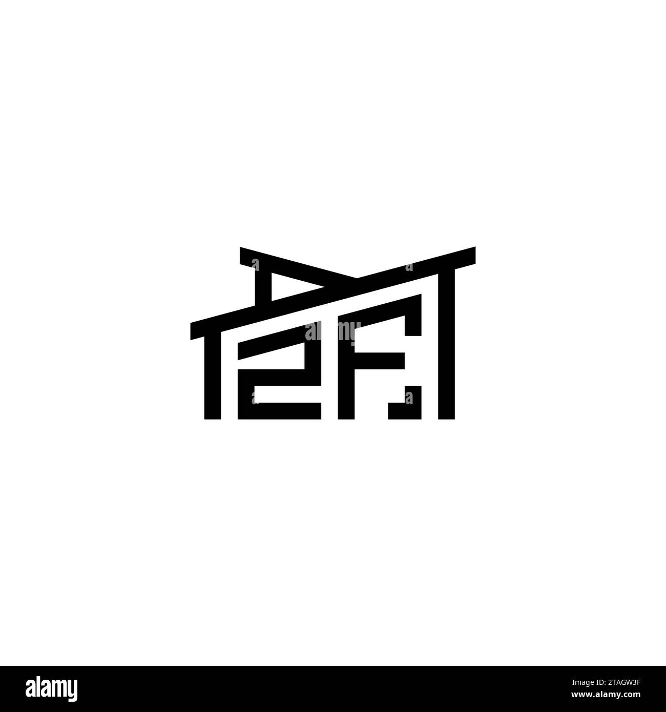 ZF Anfangsbuchstabe im Real Estate Logo Concept.eps ZF Anfangsbuchstabe im Real Estate Logo Concept Stock Vektor