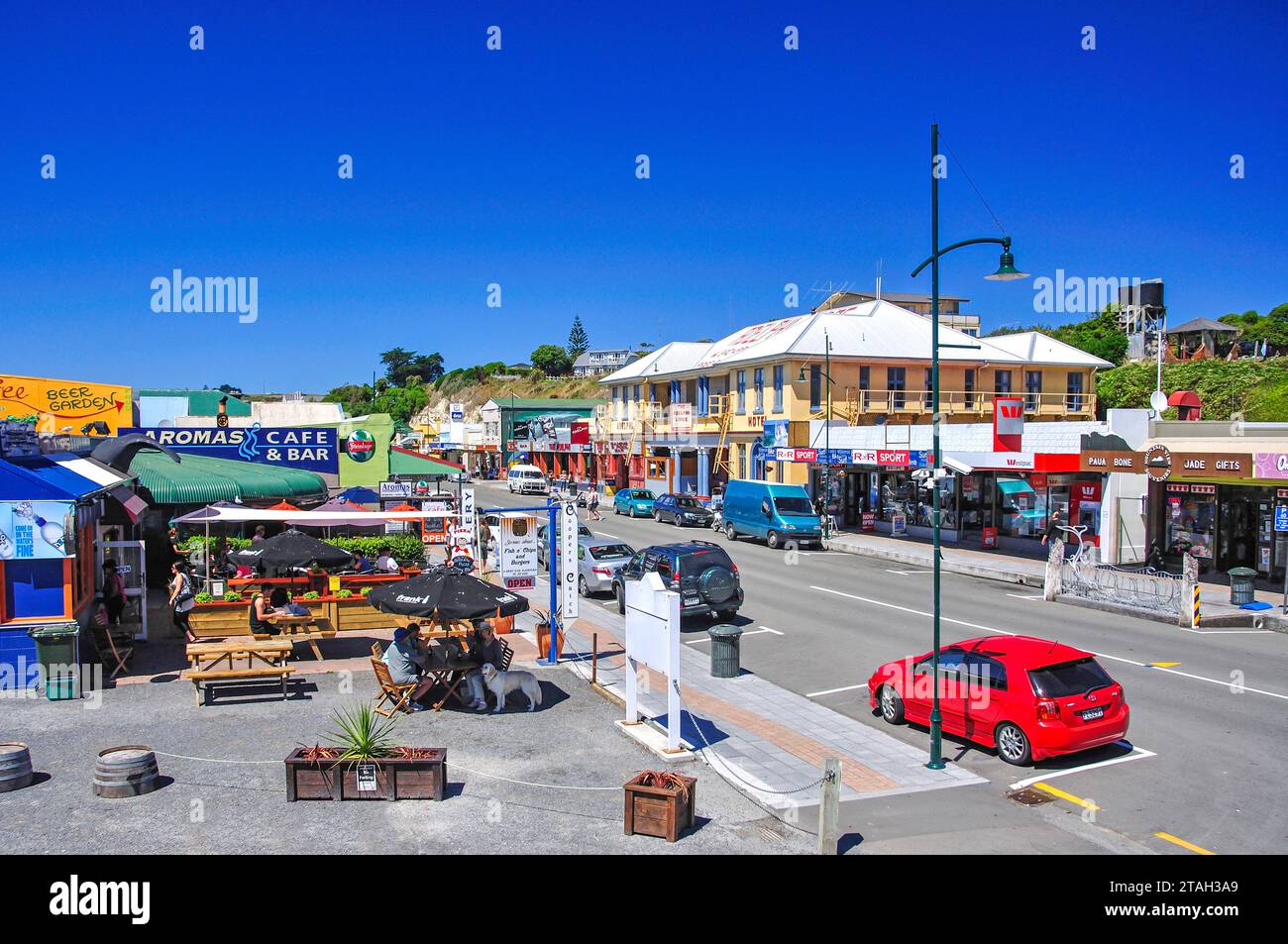 Stadtzentrum, Westend, Kaikoura, Canterbury, Südinsel, Neuseeland Stockfoto