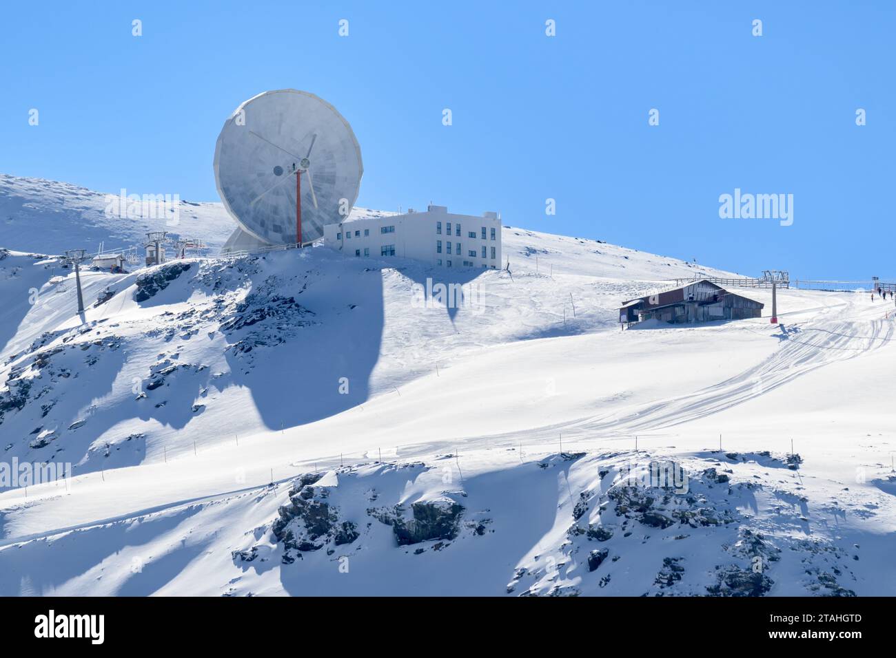 Radar, Observatorium des Skigebietes sierra nevada, granada, spanien, Stockfoto