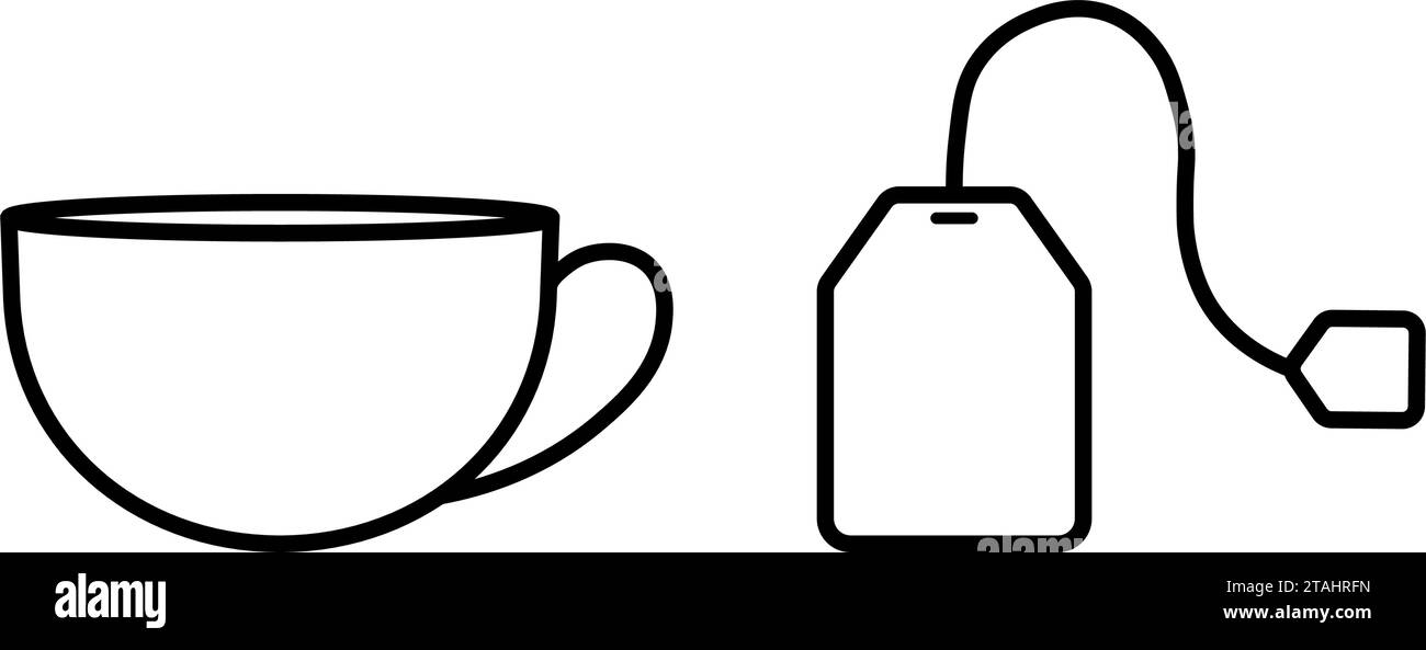 Symbol für Tasse und Teebeutel Stock Vektor