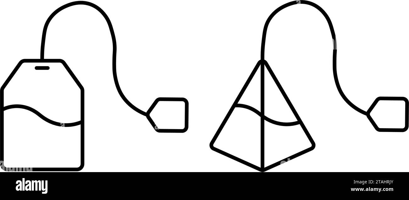 Einfaches Design mit Teebeuteln und Icon-Set Stock Vektor