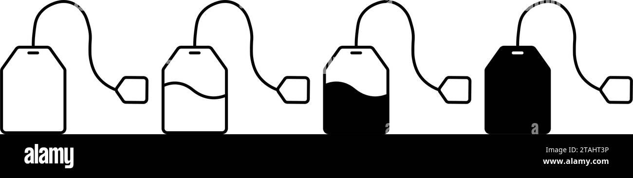 Einfaches Design mit Teebeuteln und Icon-Set Stock Vektor