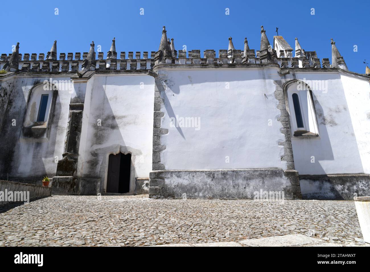 Viana do Alentejo, Igreja de Nossa Senhora da Anunciacao (manueline-Stil) im Schloss. Evora, Alentejo, Portugal. Stockfoto