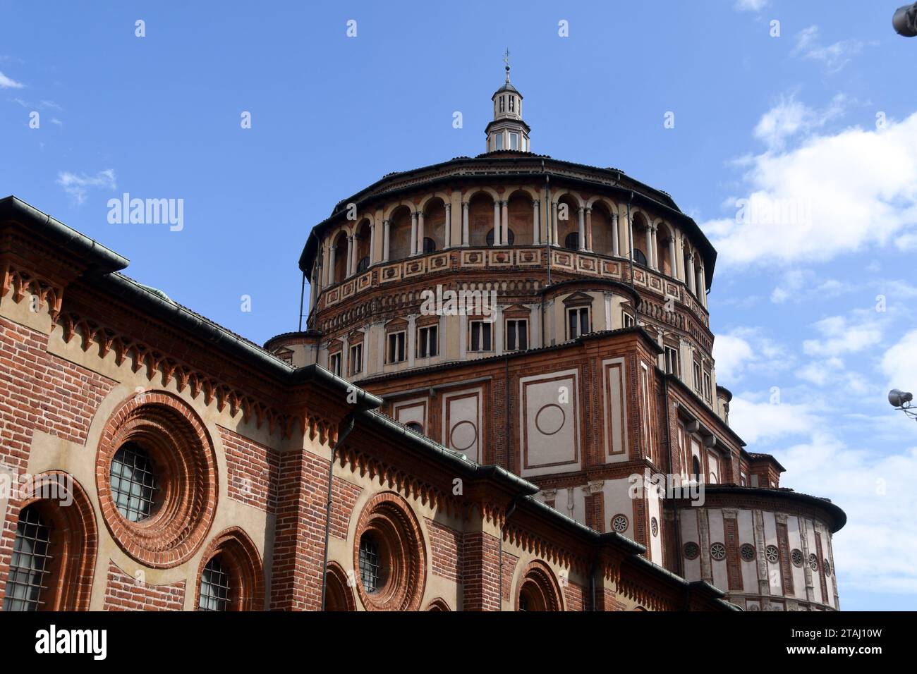 Mailand Italien - Santa Maria delle Grazie, esterno della tribuna bramantesca Stockfoto