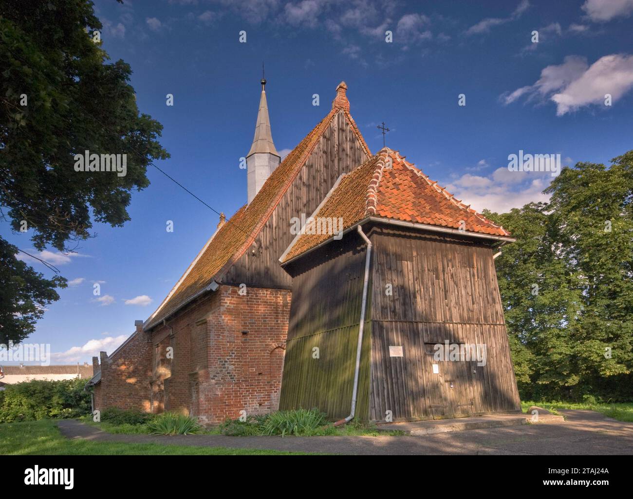 St. Barbara-Kirche, gotisch, 14. Jahrhundert, in Orłowo in Zulawy-Fens-Depression, Pomorskie, Polen Stockfoto