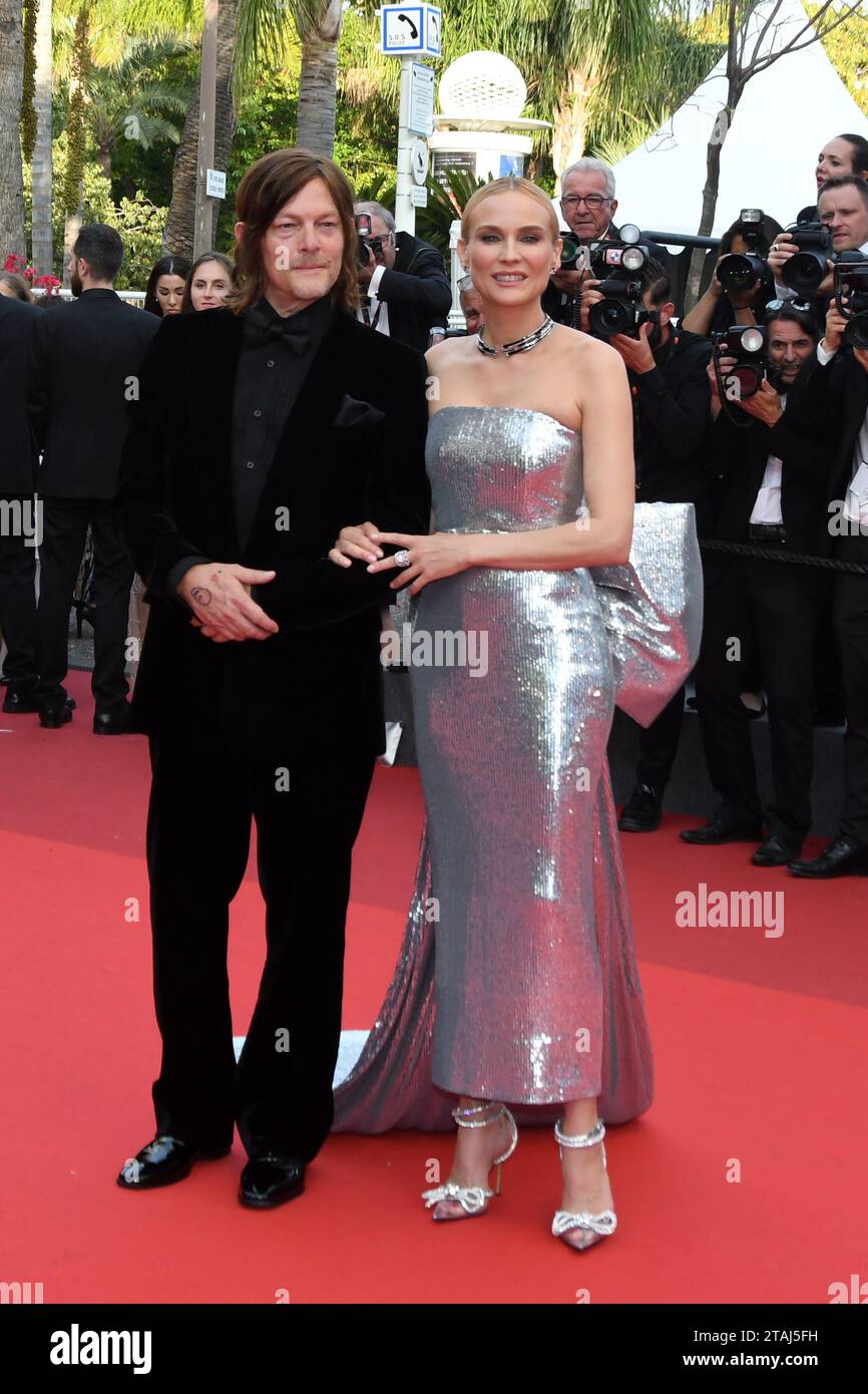 CANNES, FRANKREICH - 28. MAI: Diane Kruger, Norman Reedus, nehmen an der Abschlussfeier des roten Teppichs für das 75. Jährliche Filmfestival von Cannes im Palais des Fes Teil Stockfoto
