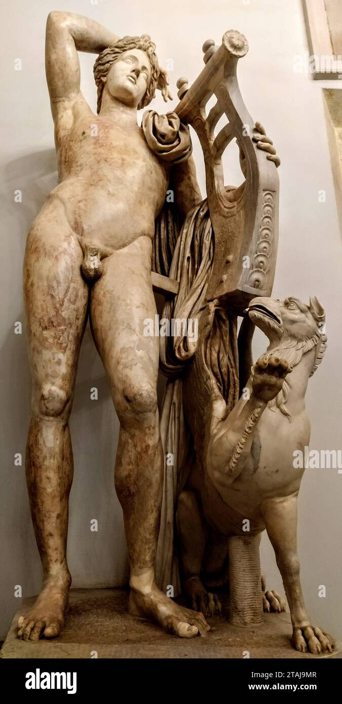 Marmorstatue von Pan und Mars in den Museen der Hauptstadt Rom Stockfoto