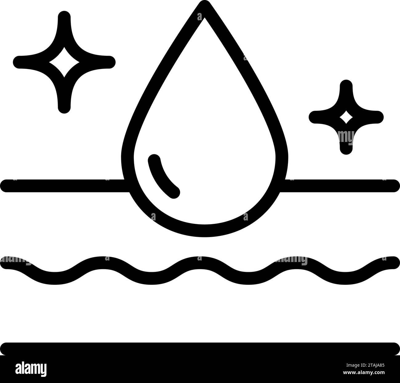 Symbol für ausgezeichnete Wasseraufnahme auf der Folie. Wird für die Werbung für Baby- und Erwachsenenwindeln, Futterauflagen, Saugauflagen für Haustiere und Damenbinden verwendet. Wasser-RESI Stock Vektor