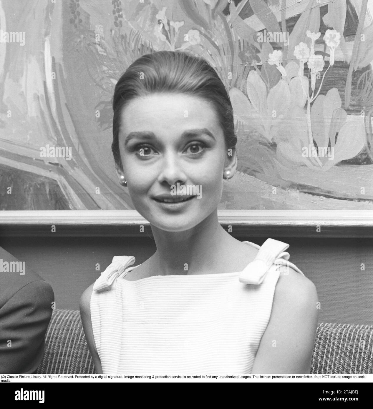 Audrey Hepburn. Britische Schauspielerin. Geboren am 4. Mai 1929 bis 20. januar 1993. Bild als 30 Jahre alt, Besuch in Stockholm Schweden im September 1959. Stockfoto