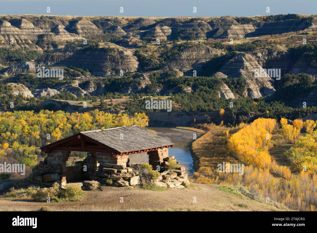 River Bend übersehen, Theodore Roosevelt National Park-North Einheit, North Dakota Stockfoto