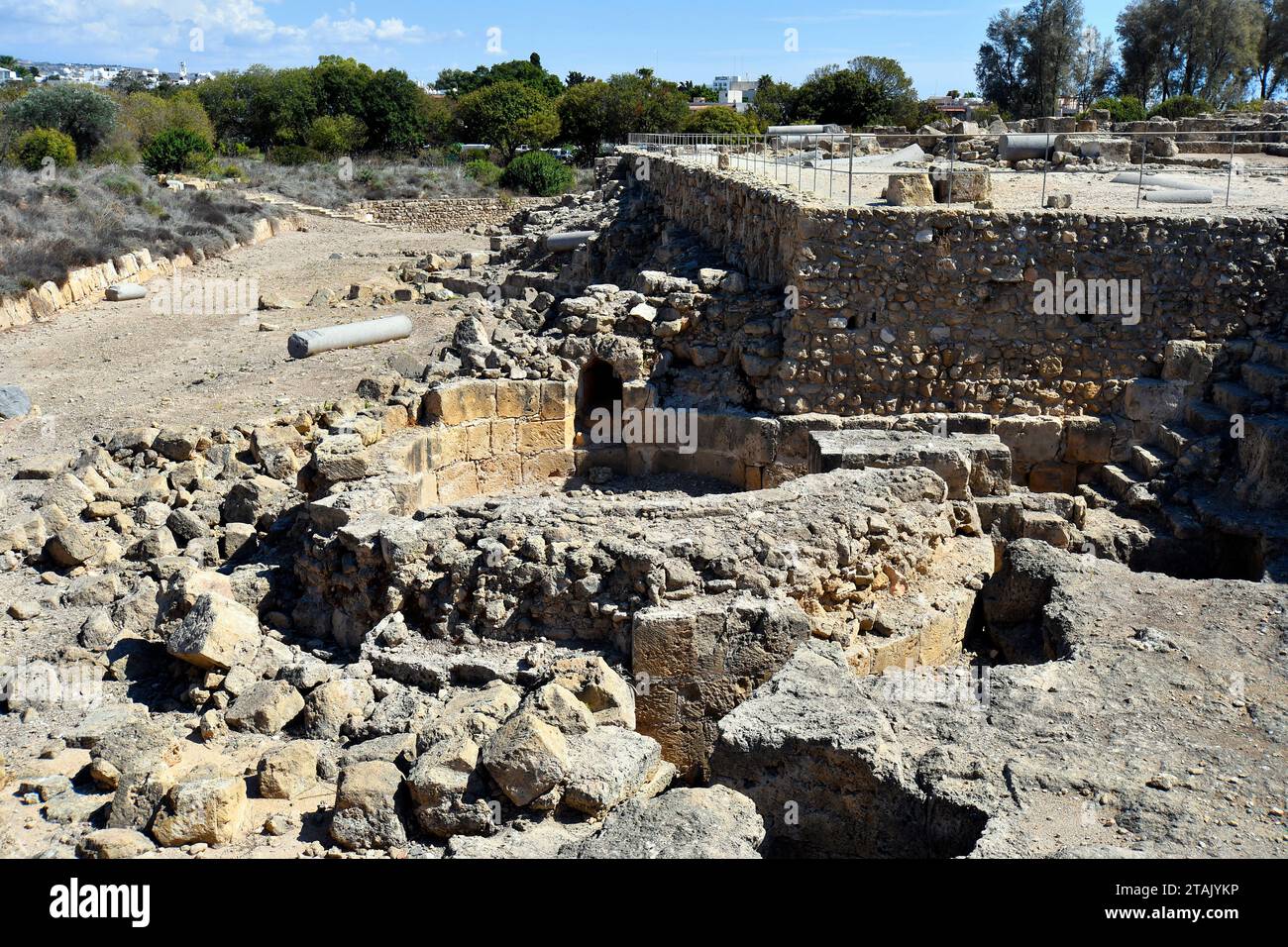 Paphos, Zypern - 02. Oktober 2023: Archäologischer Park von Kato Paphos - UNESCO-Weltkulturerbe, Paphos alias Pafos war europäische Kulturhauptstadt Stockfoto