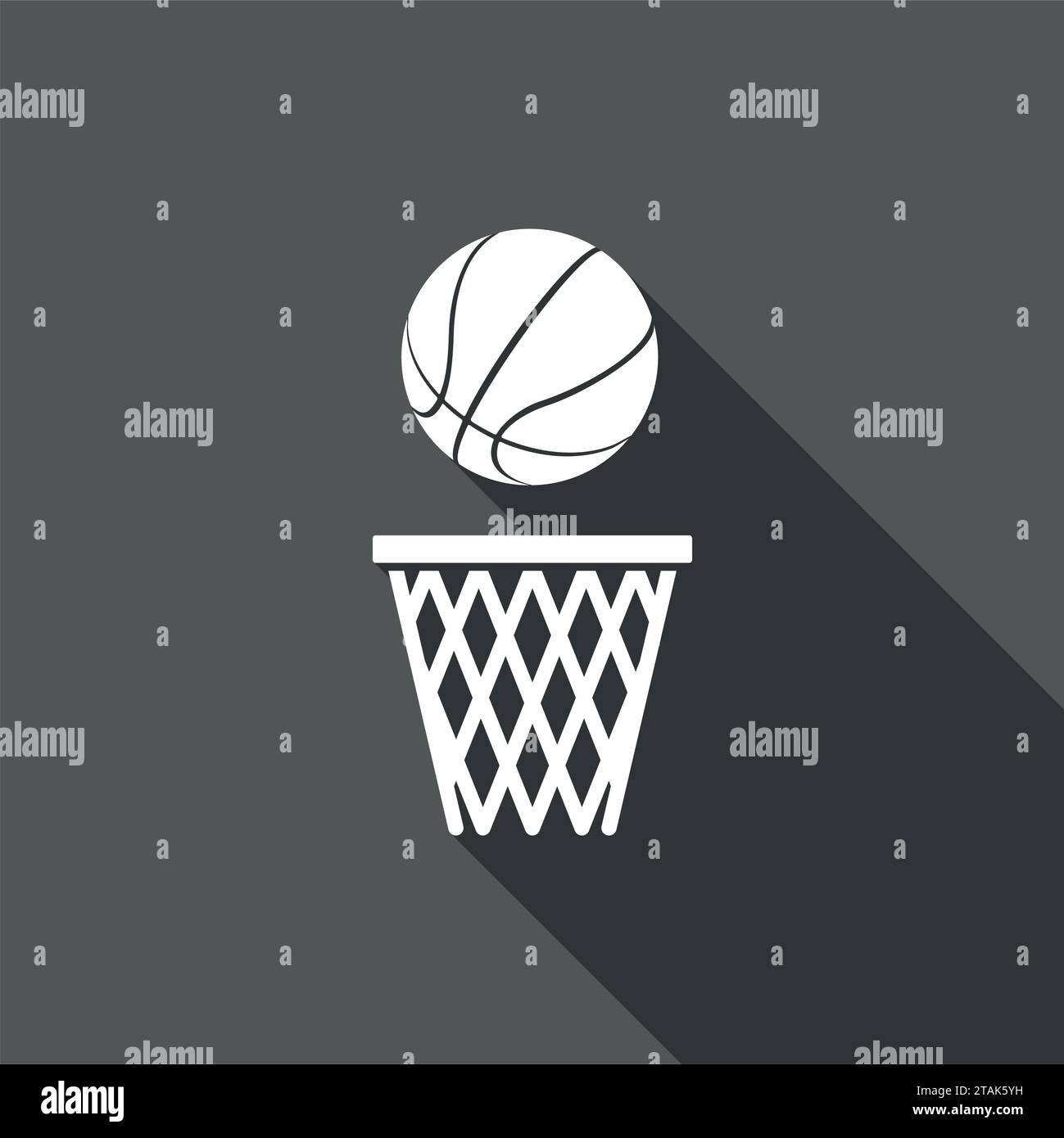 Basketballnetz-Symbol im flachen dasing-Stil isoliert auf grauem Hintergrund. Vektorabbildung Stock Vektor