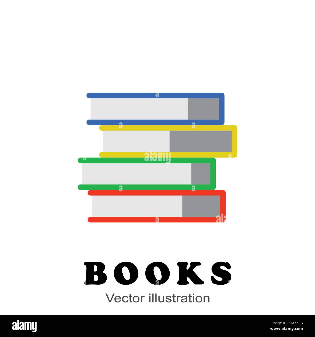 Bunte Bücher im flachen Stil Vektor-Illustration. Stock Vektor