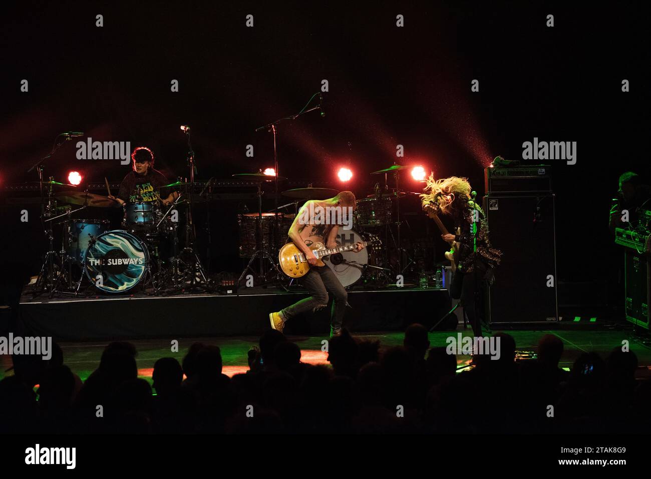 Die britische Alternative-Rock-Band The Subways trat live im Kesselhaus in der Kulturbrauerei auf, in einer Co-Headliner-Tour mit Ash. Stockfoto