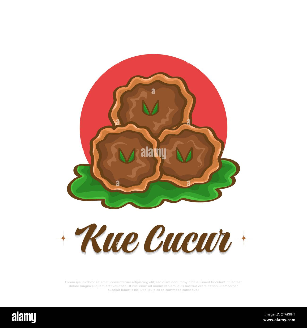 Kue Cucur Illustration, traditioneller Snack aus Südostasien, einschließlich Indonesien. Kue Cucur oder Khanom FAK Bua Vektorillustration Stock Vektor
