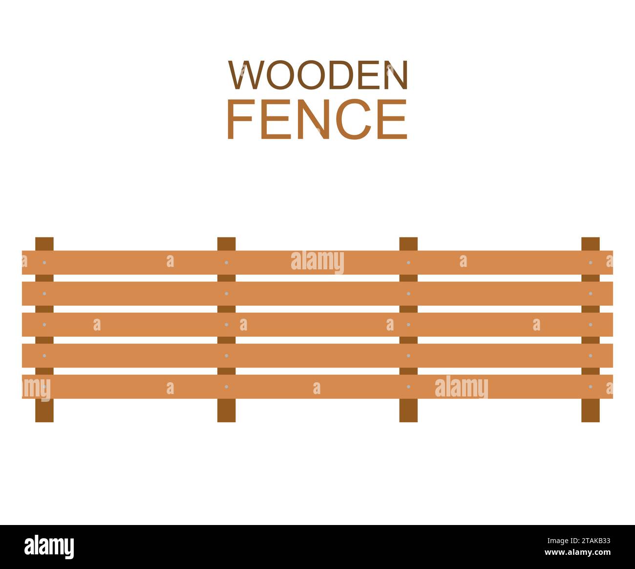 Holzzaun isoliert auf weißem Hintergrund. Illustration des Farmzaun-Vektors. Bretter halten die Silhouette aus Holz in flachem Stil Stock Vektor