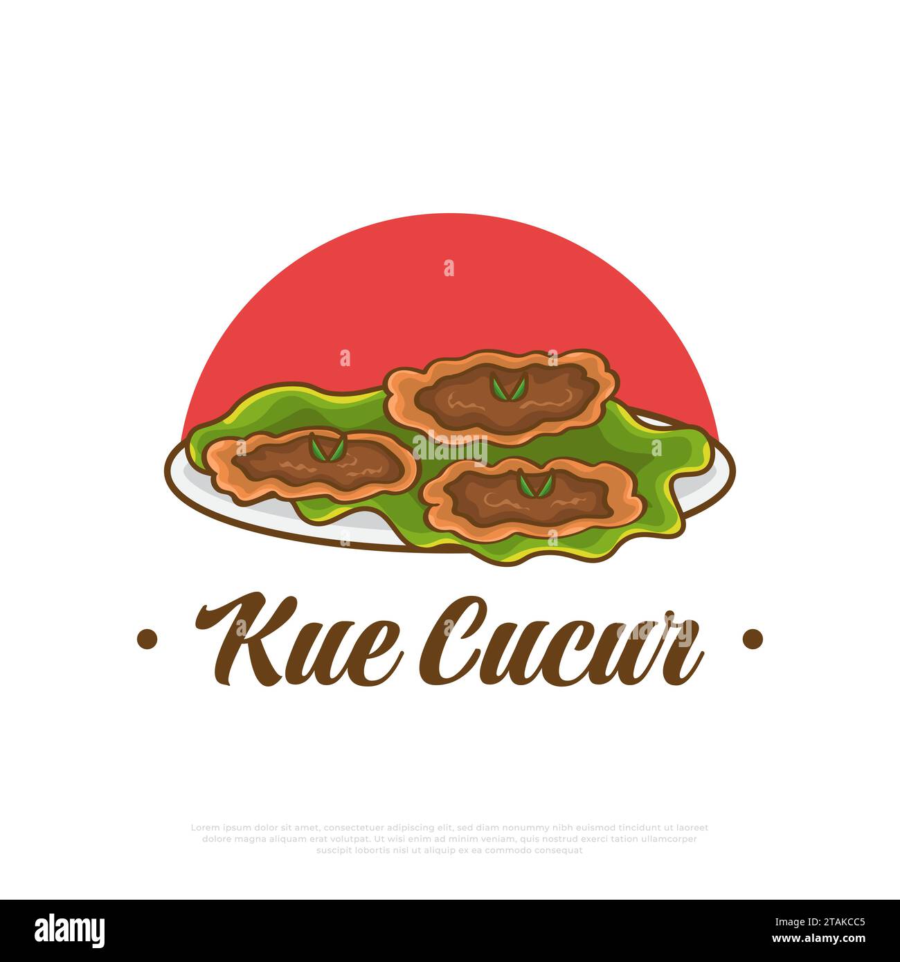 Kue Cucur Illustration, traditioneller Snack aus Südostasien, einschließlich Indonesien. Kue Cucur oder Khanom FAK Bua Vektorillustration Stock Vektor