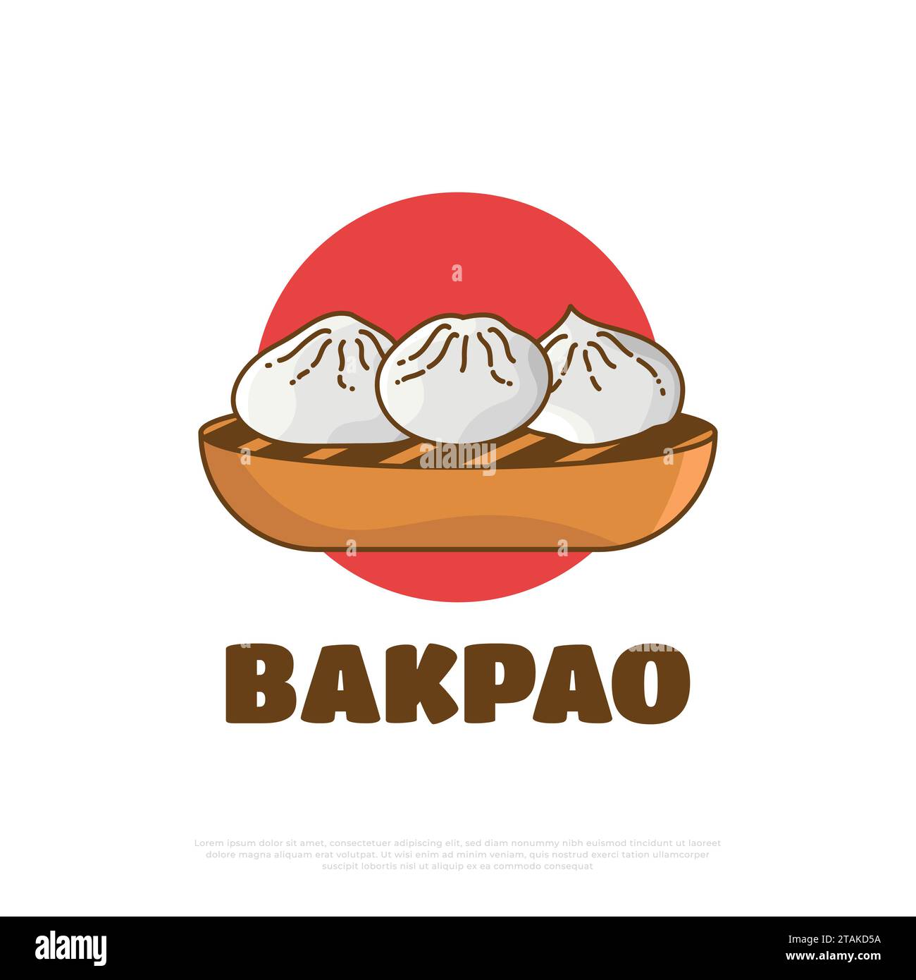Bakpao oder Baozi, traditionelle asiatische Küche. Vektor-Illustration von asiatischen gedämpften Brötchen Stock Vektor