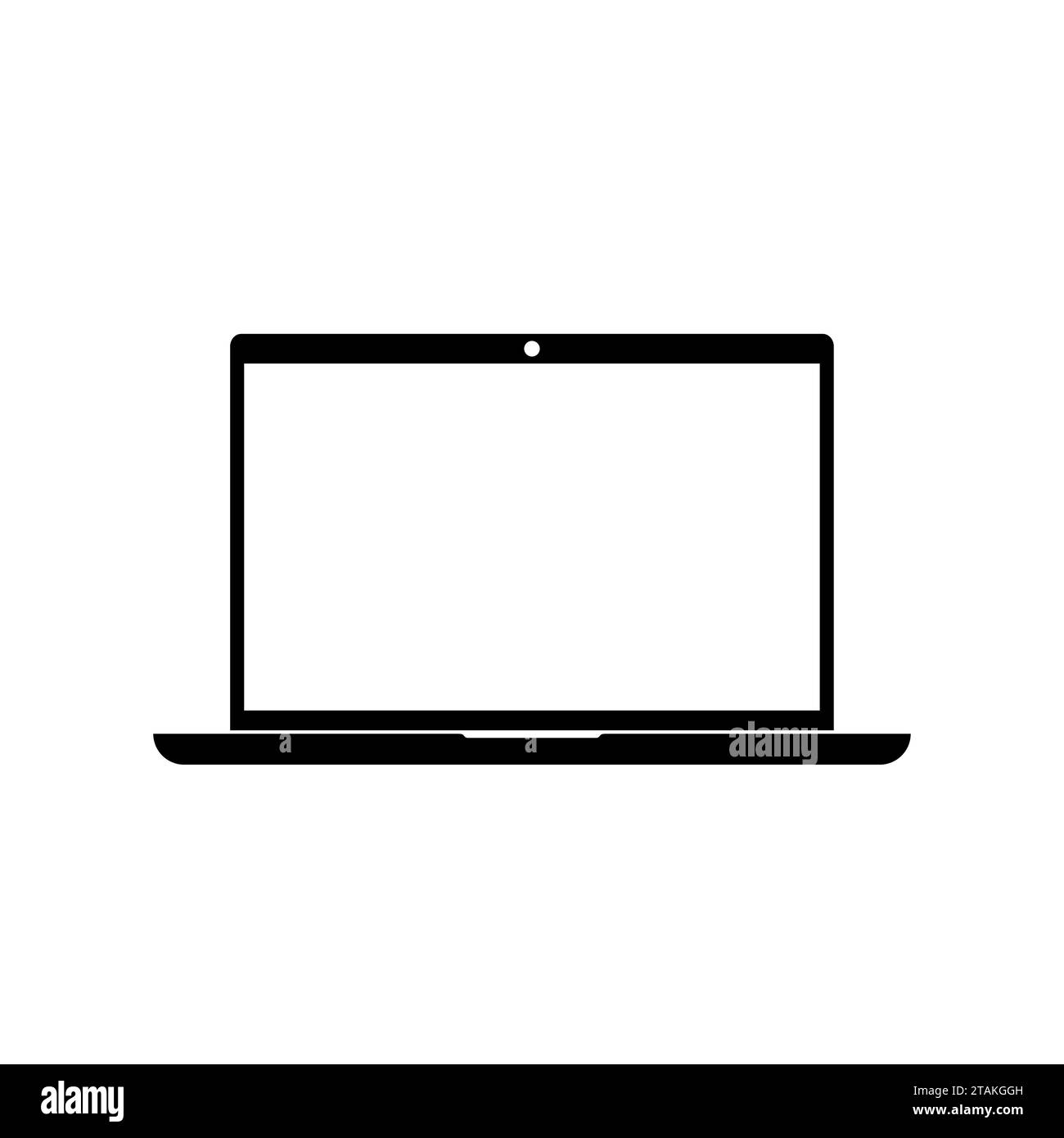 Schwarzes Laptop-Symbol auf weißem Hintergrund. Vektorabbildung. Stock Vektor