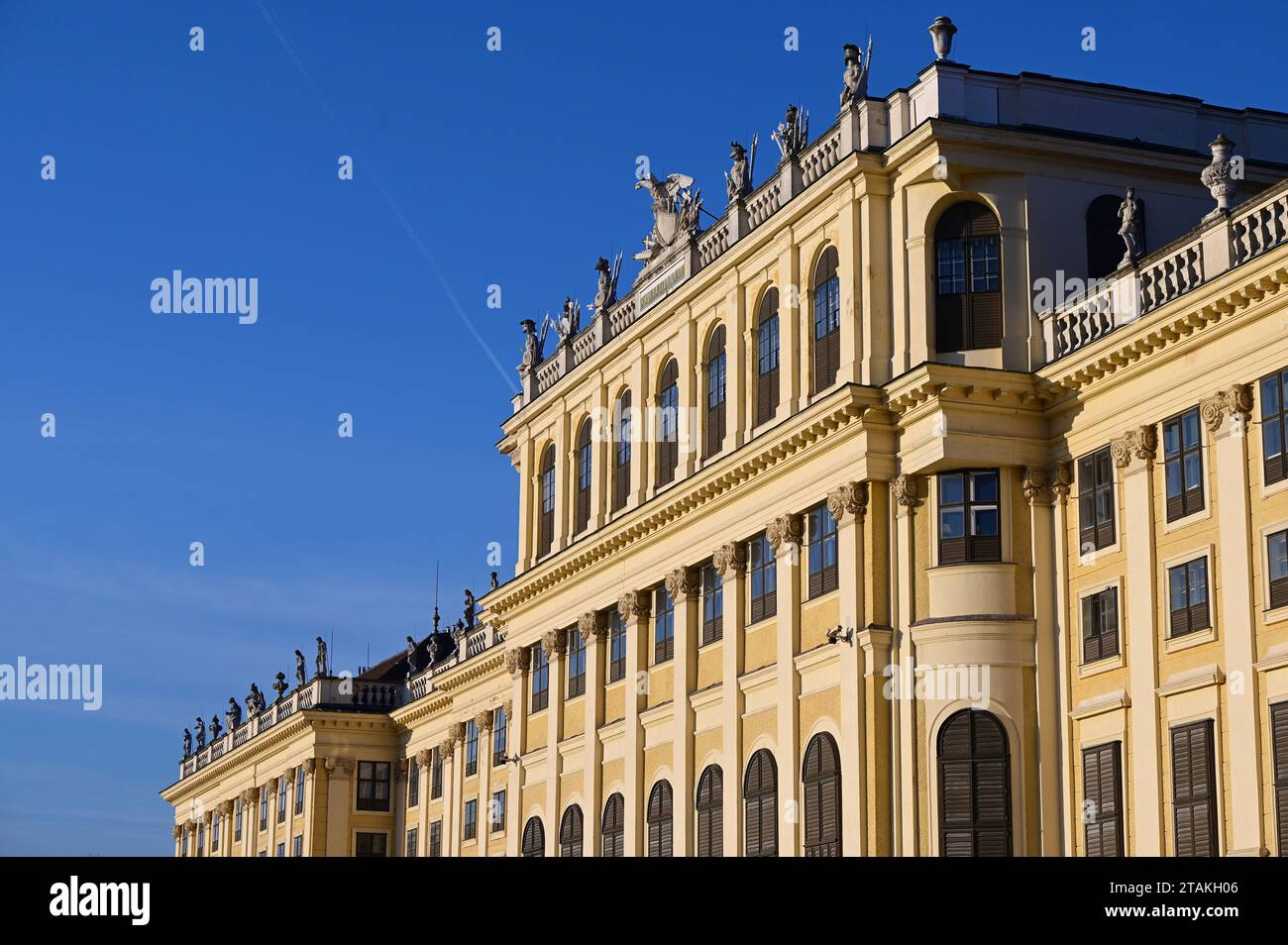 Schönbrunn ist das größte Schloss und eines der wichtigsten und meistbesuchten Kulturgüter Österreichs Stockfoto